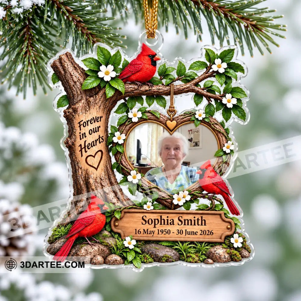 Forever In Our Heart Home Decor Christmas Ornament Personalized Ornament - Ornament