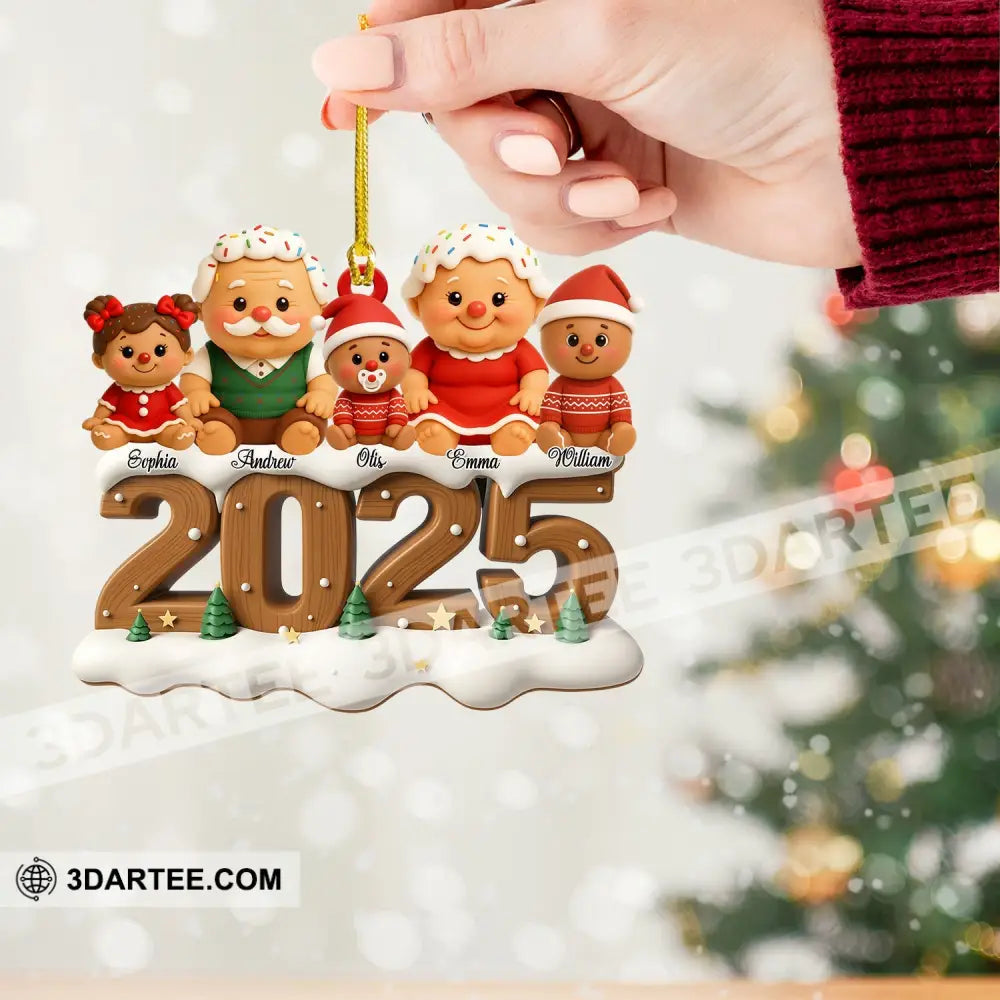Gingerbread Family Home Decor Christmas Ornament Personalized Ornament Ornament