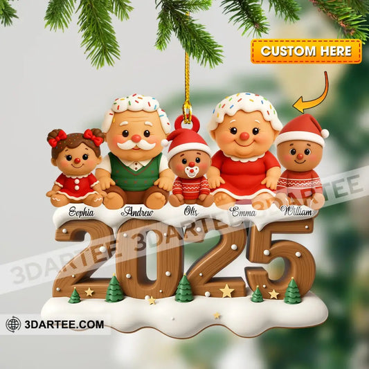 Gingerbread Family Home Decor Christmas Ornament Personalized Ornament 3.54’’ / 1 Ornament Ornament