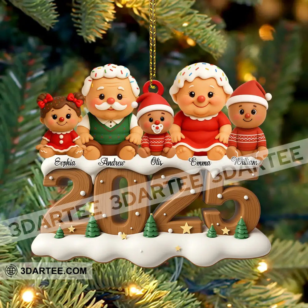 Gingerbread Family Home Decor Christmas Ornament Personalized Ornament Ornament