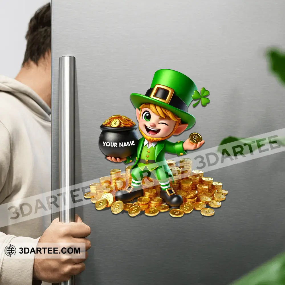 Gold St.patrick’s Day Fridge Magnet - Personalized