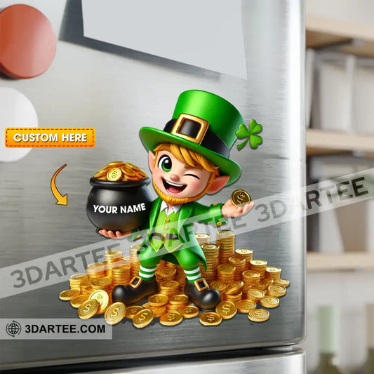 Gold St.patrick’s Day Fridge Magnet - Personalized 3.54’’ / 1 Piece