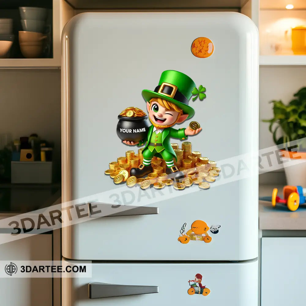 Gold St.patrick’s Day Fridge Magnet - Personalized