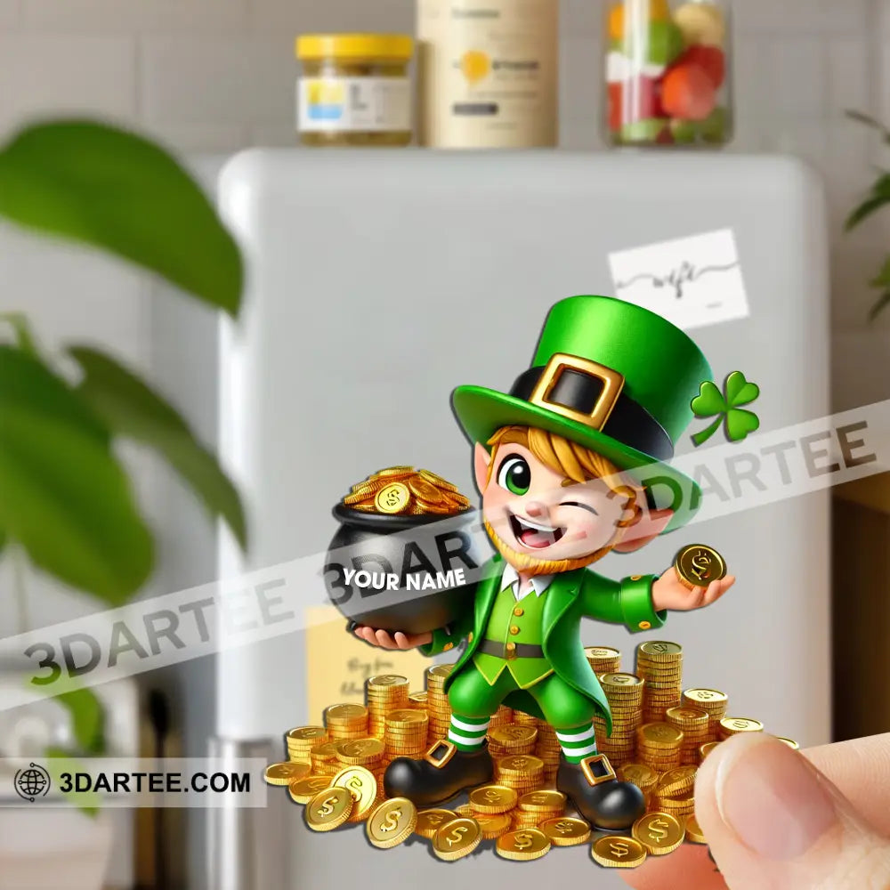 Gold St.patrick’s Day Fridge Magnet - Personalized