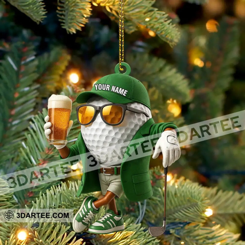 Golf And Beer Man Christmas Home Decor Christmas Ornament Personalized Ornament Ornament