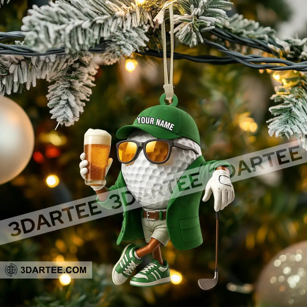 Golf And Beer Man Christmas Home Decor Christmas Ornament Personalized Ornament Ornament