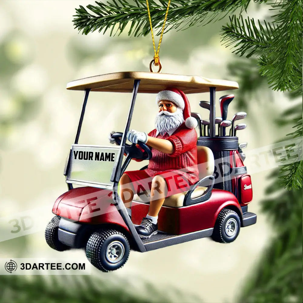 Golf Cart Santa Christmas Ornament Personalized Ornament Ornament