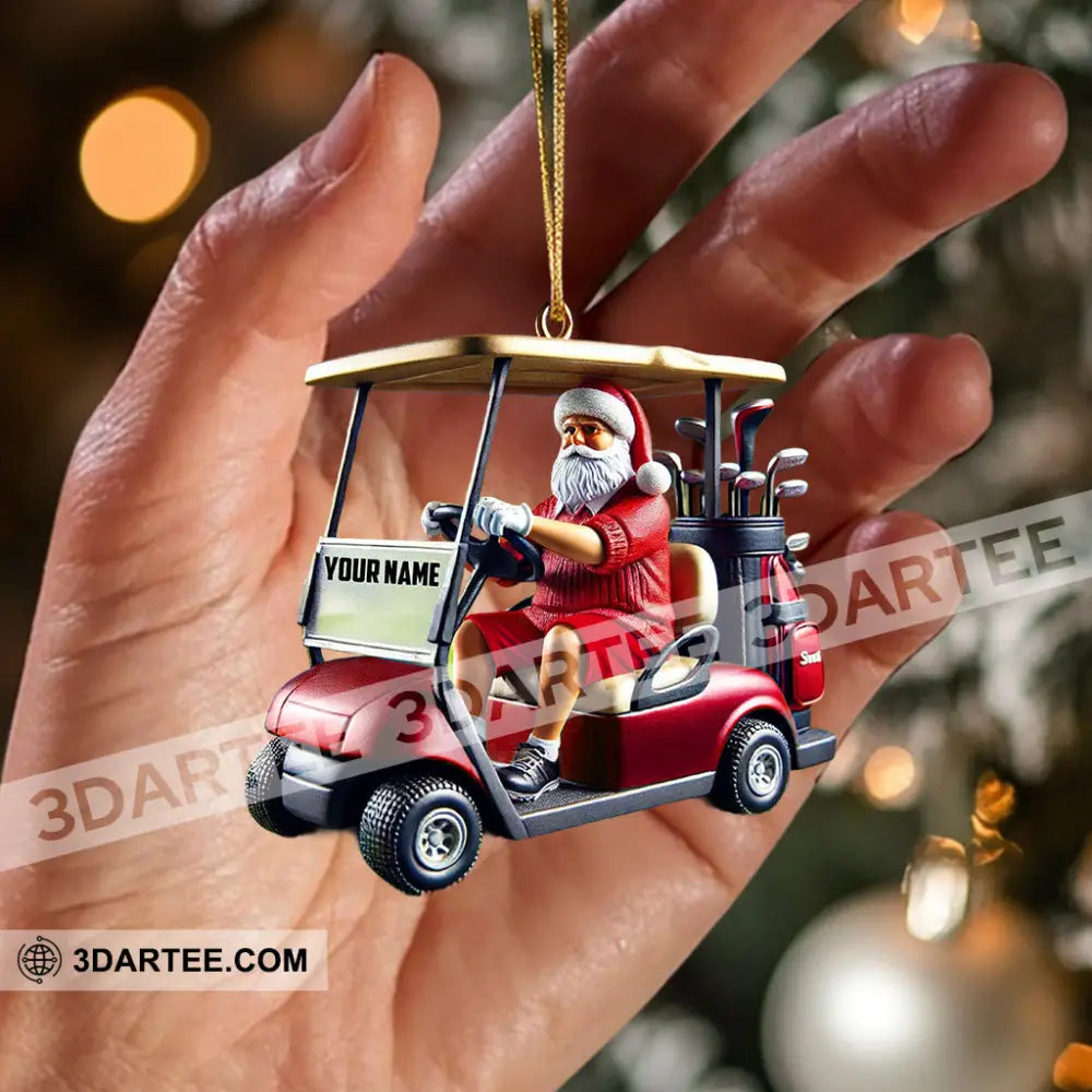 Golf Cart Santa Christmas Ornament Personalized Ornament Ornament