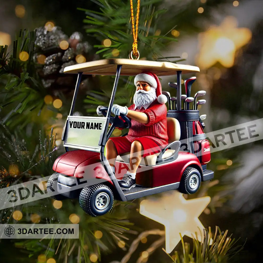 Golf Cart Santa Christmas Ornament Personalized Ornament Ornament