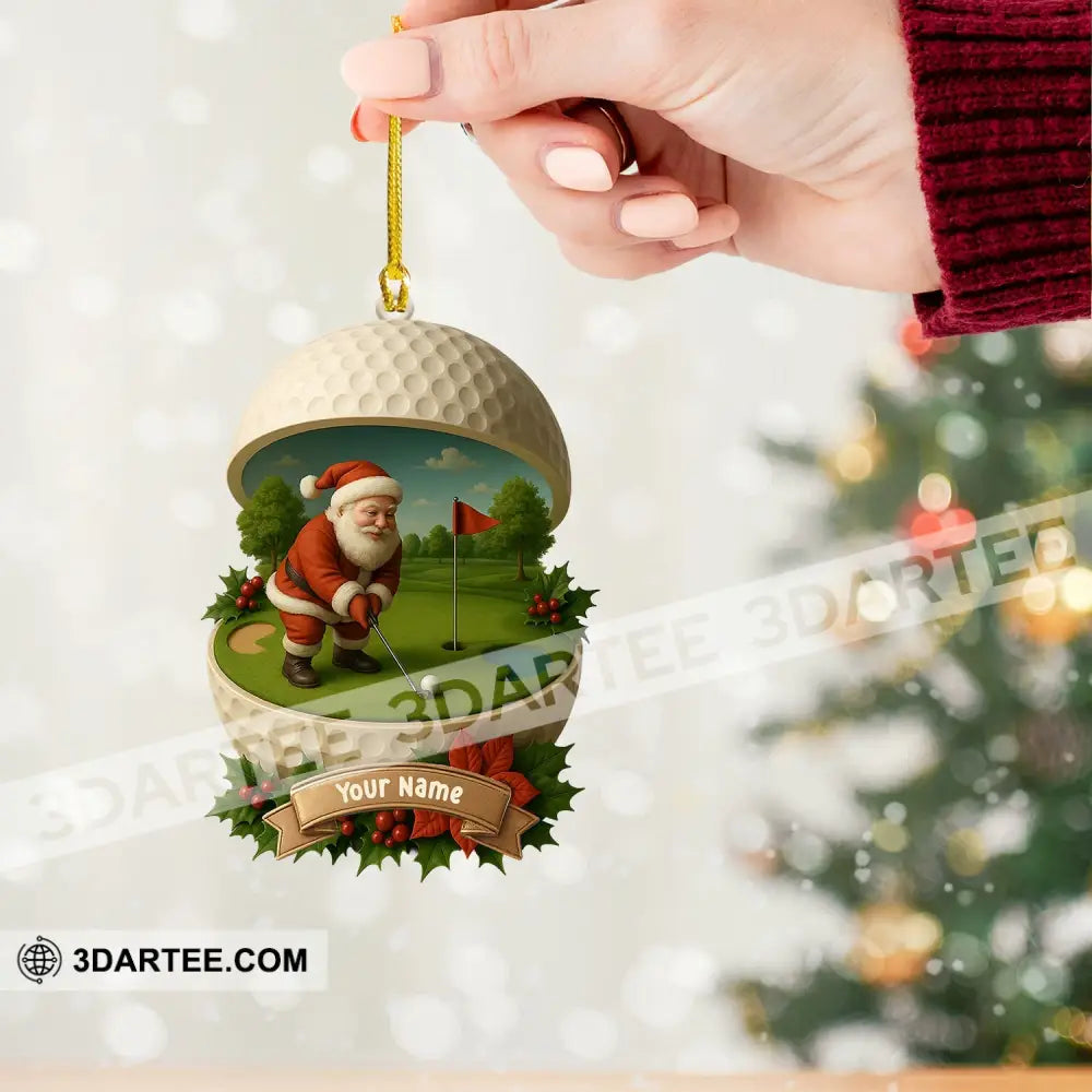 Golf Santa Home Decor Christmas Ornament Personalized Ornament Ornament