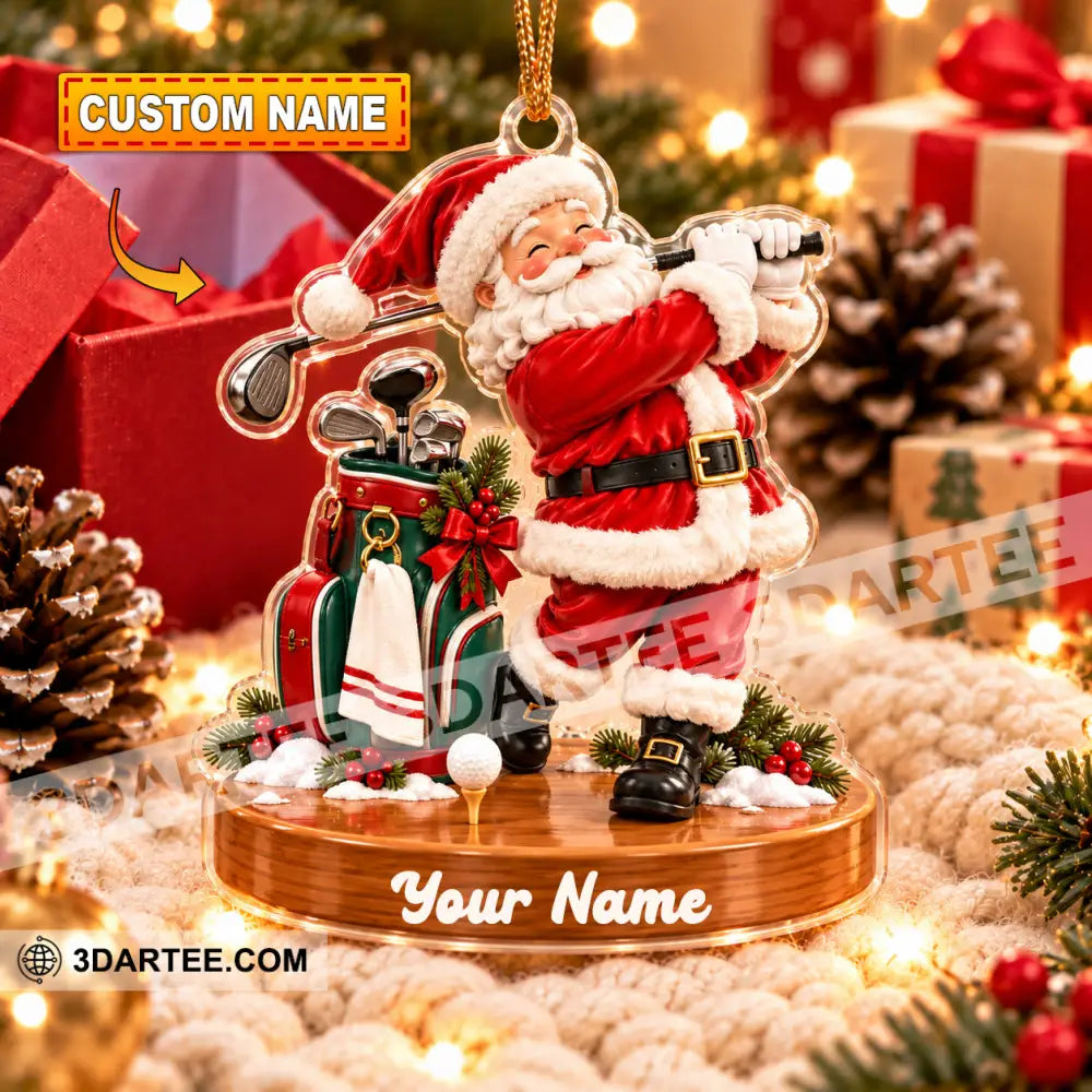 Golf Santa Home Decor Christmas Ornament Personalized Ornament - 3.54’’ / 1 Ornament - Ornament