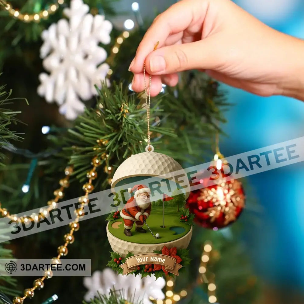 Golf Santa Home Decor Christmas Ornament Personalized Ornament Ornament