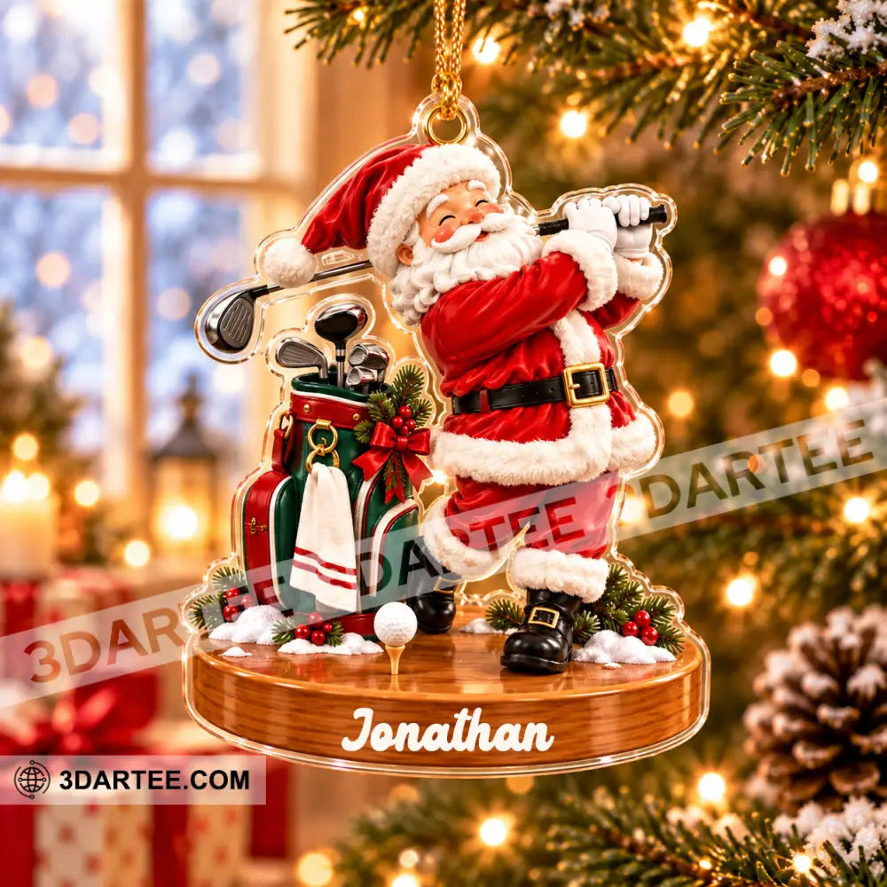 Golf Santa Home Decor Christmas Ornament Personalized Ornament - Ornament