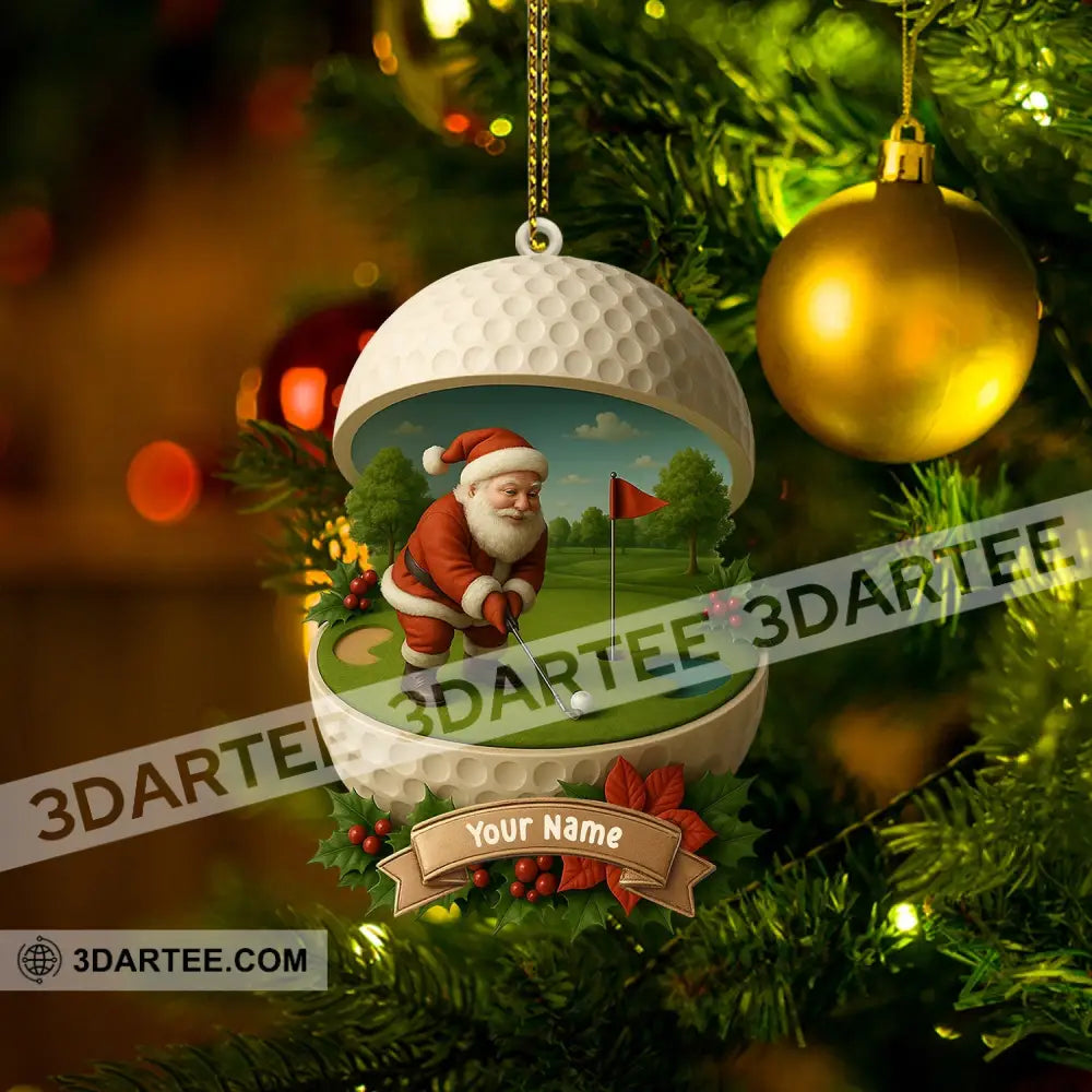 Golf Santa Home Decor Christmas Ornament Personalized Ornament Ornament
