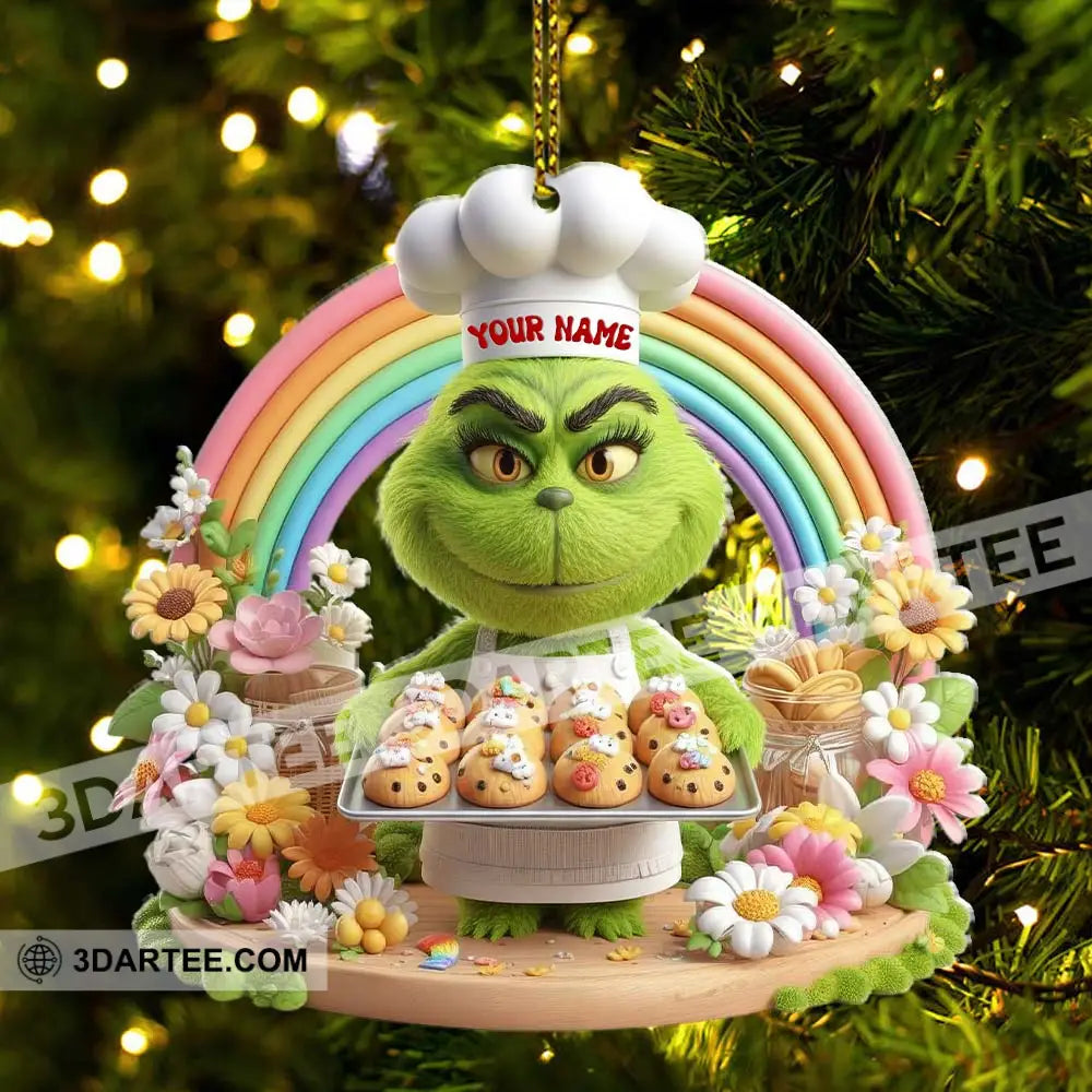 Grinch Baker Home Decor Christmas Ornament Personalized Ornament Ornament