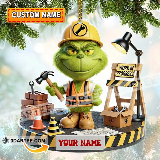 Grinch Civil Engineer Home Decor Christmas Ornament Personalized Ornament 3.54’’ / 1 Ornament Ornament