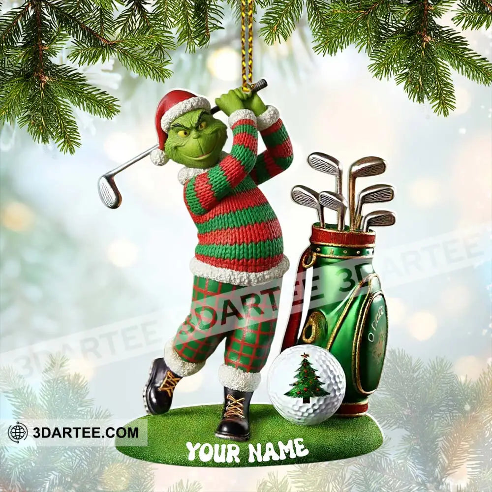 Grinch Golf Christmas Home Decor Christmas Ornament Personalized Ornament Ornament
