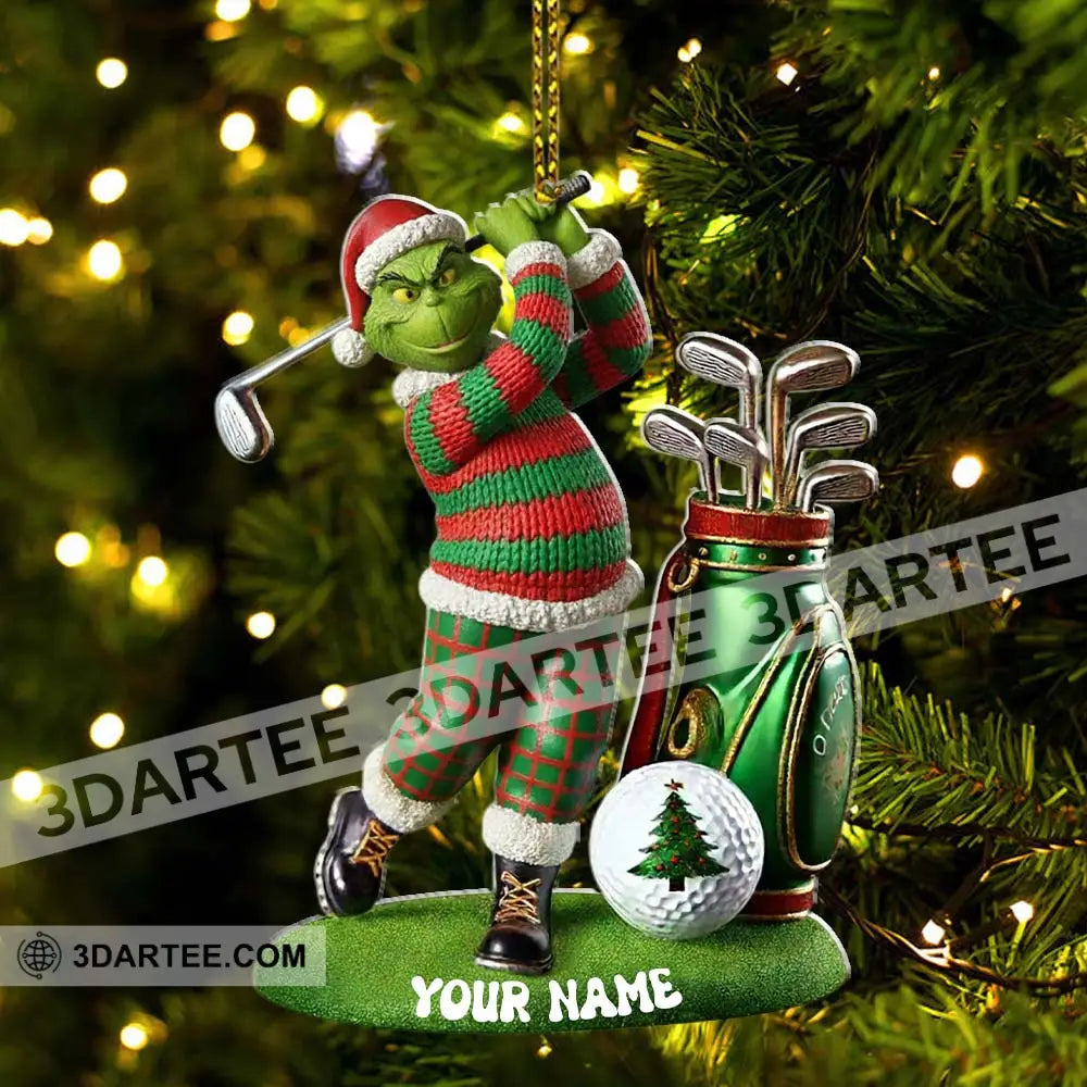 Grinch Golf Christmas Home Decor Christmas Ornament Personalized Ornament Ornament
