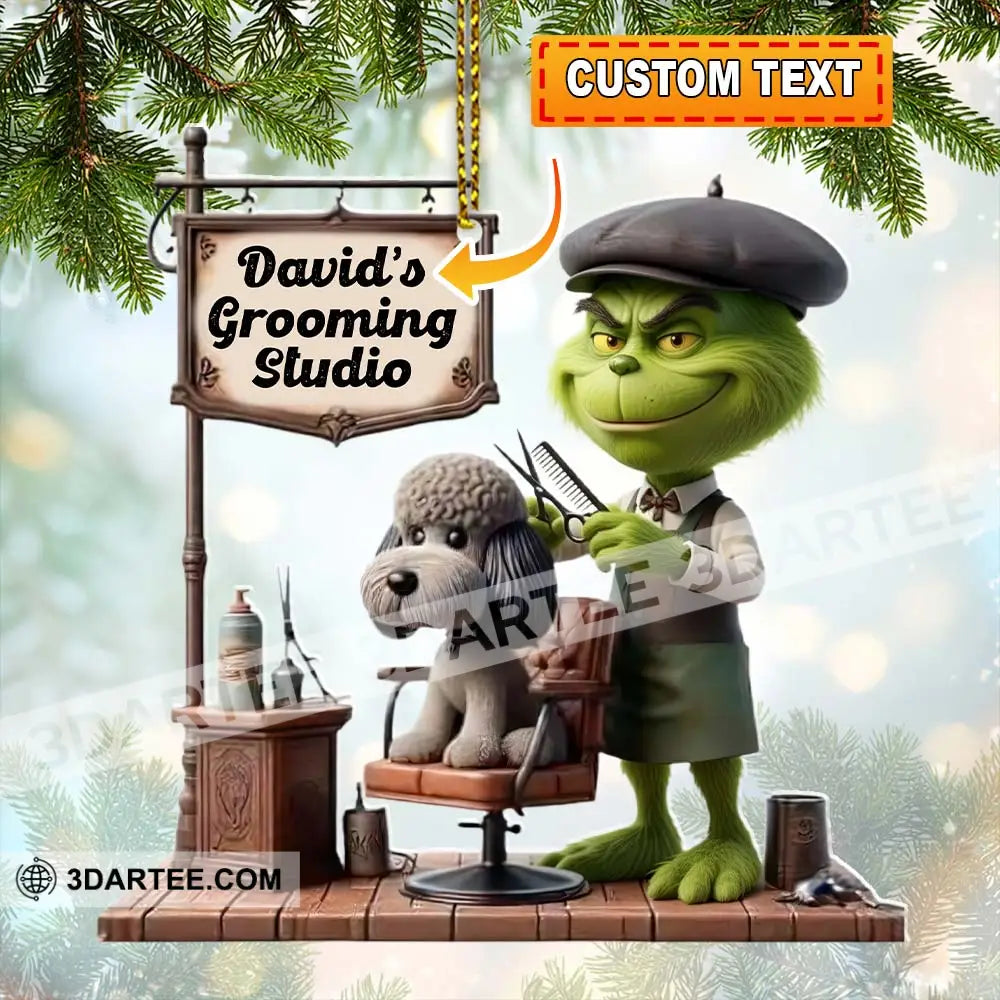 Grinch Grooming Home Decor Christmas Ornament Personalized Ornament 3.54’’ / 1 Ornament Ornament