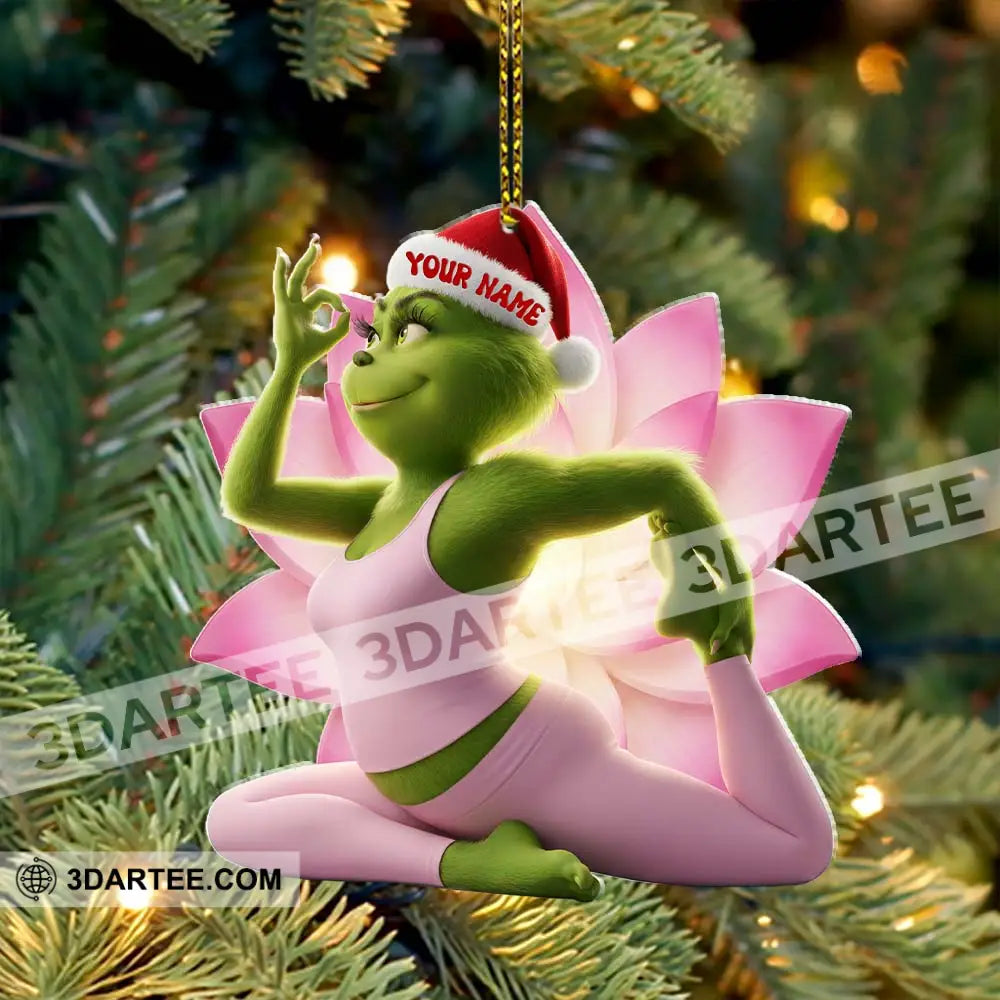 Grinch Yoga Home Decor Christmas Ornament Personalized Ornament Ornament