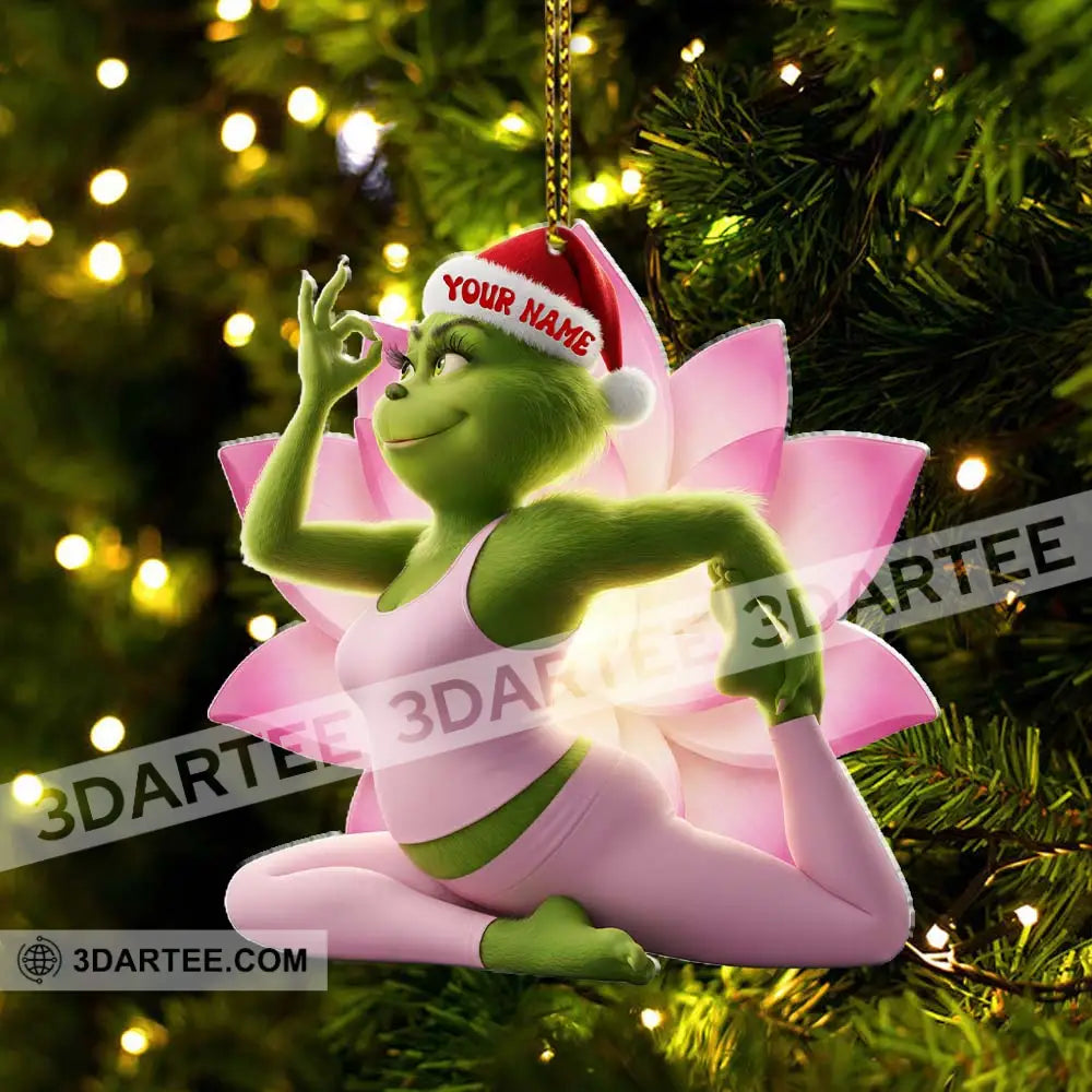 Grinch Yoga Home Decor Christmas Ornament Personalized Ornament Ornament