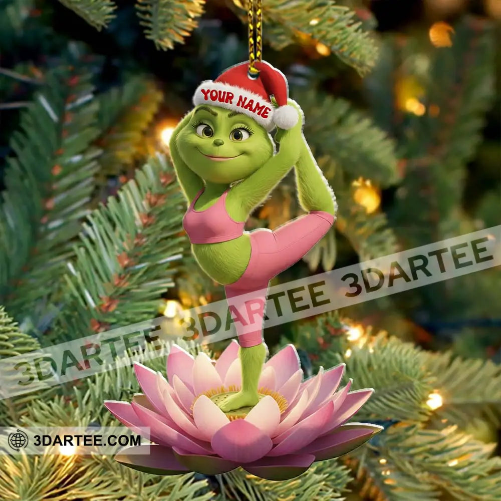 Grinch Yoga Home Decor Christmas Ornament Personalized Ornament Ornament