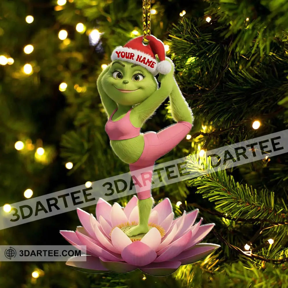 Grinch Yoga Home Decor Christmas Ornament Personalized Ornament Ornament