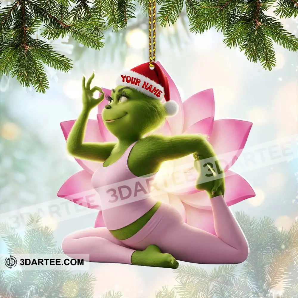 Grinch Yoga Home Decor Christmas Ornament Personalized Ornament Ornament