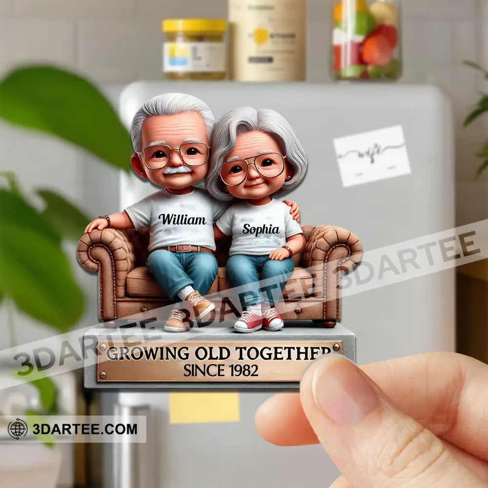 Growing Old Together Couple Fridge Magnet - Personalized