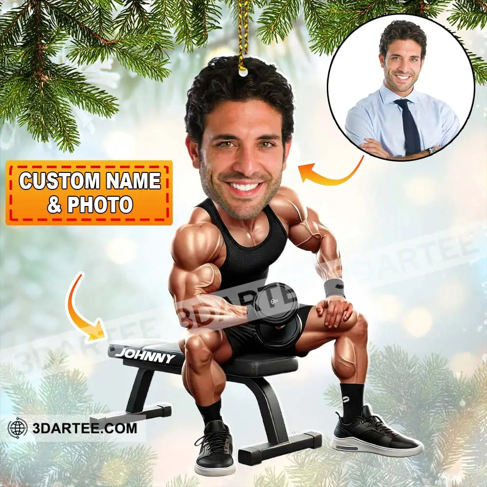 Gym Lover Home Decor Christmas Ornament Personalized Ornament 3.54’’ / 1 Ornament Ornament
