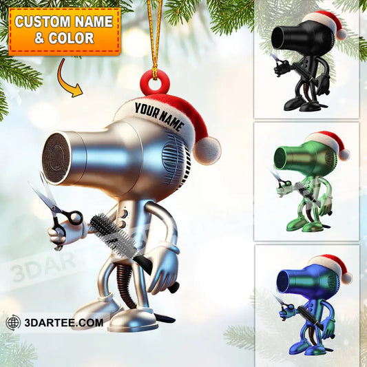 Hair Dryer Christmas Ornament Personalized Ornament 3.54’’ / 1 Ornament Ornament