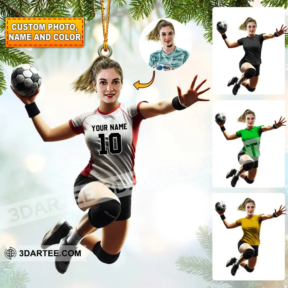Handball Woman Decor Christmas Ornament Personalized Ornament 3.54’’ / 1 Ornament Ornament