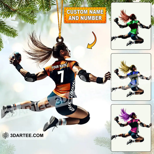 Handball Woman Home Decor Christmas Ornament Personalized Ornament 3.54’’ / 1 Ornament Ornament
