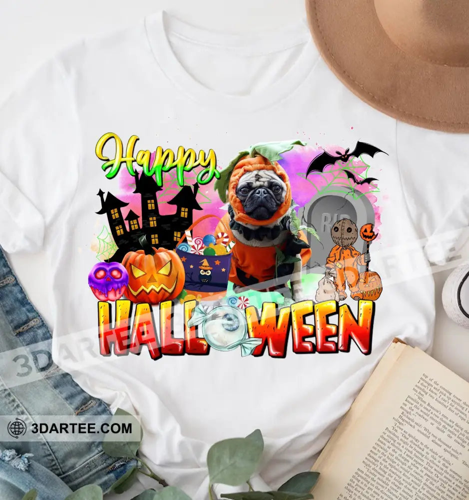 Happy Halloween Personalized Light T-Shirt - Gift For Family Friends Pet Lovers Apparel