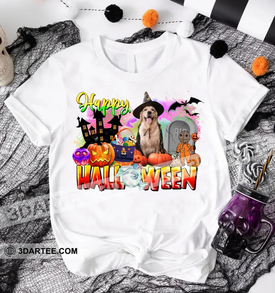 Happy Halloween Personalized Light T-Shirt - Gift For Family Friends Pet Lovers Apparel