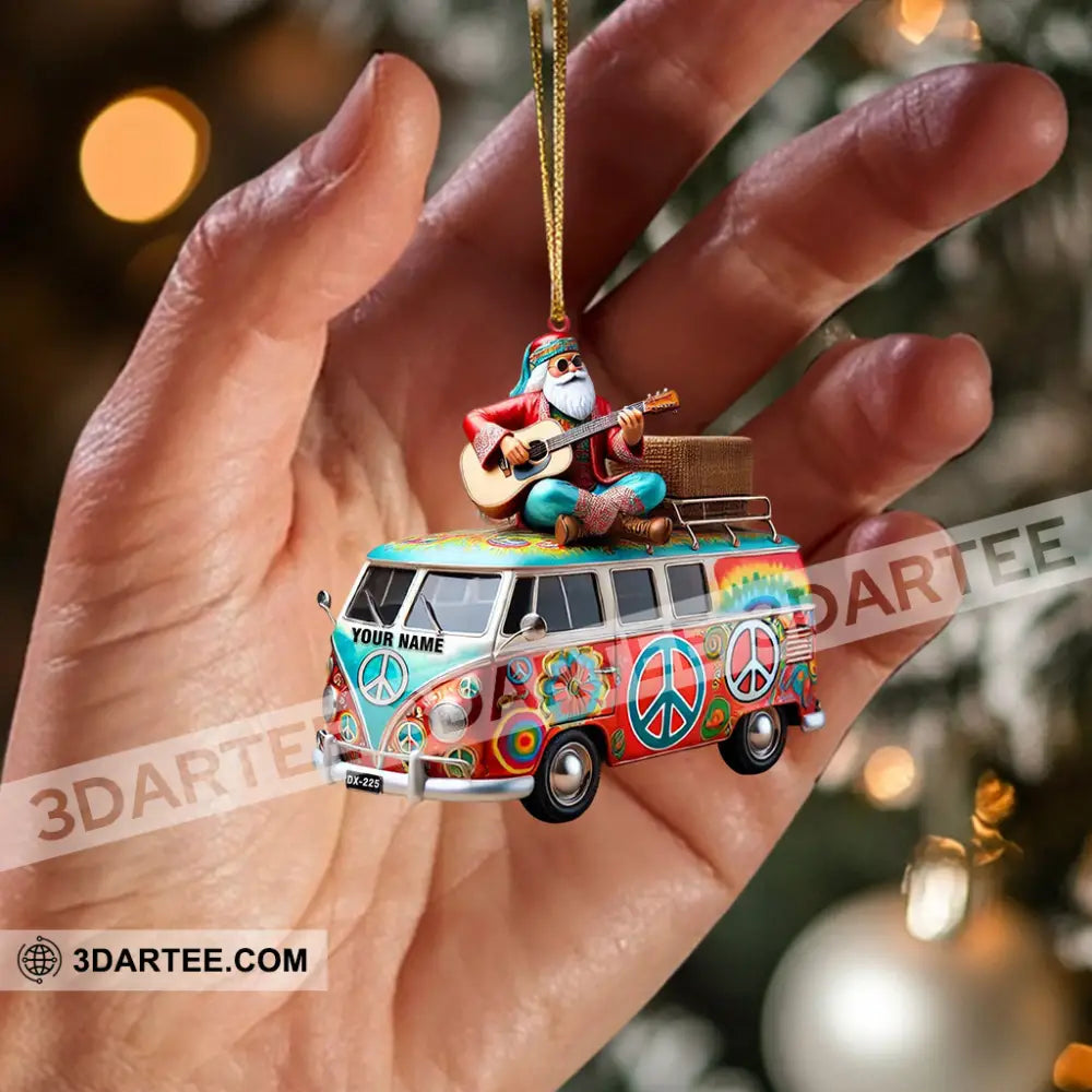 Happy Hippie Santa Christmas Ornament Personalized Ornament Ornament