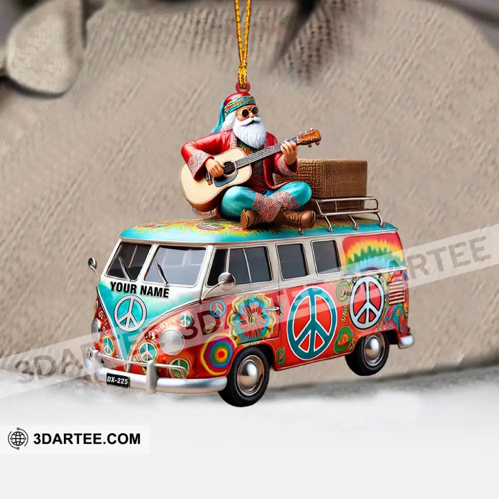 Happy Hippie Santa Christmas Ornament Personalized Ornament Ornament