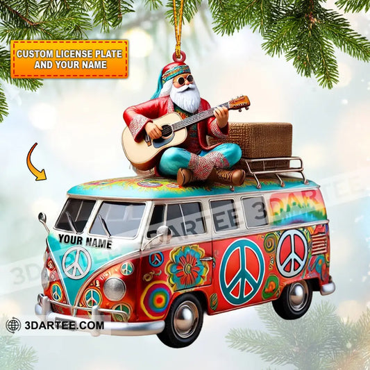 Happy Hippie Santa Christmas Ornament Personalized Ornament Ornament