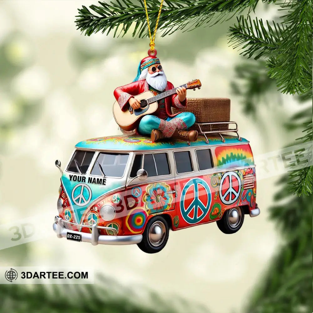 Happy Hippie Santa Christmas Ornament Personalized Ornament Ornament