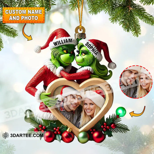 Heart Photo Couple ELF Home Decor Christmas Ornament Personalized Ornament 3.54’’ / 1 Ornament Ornament