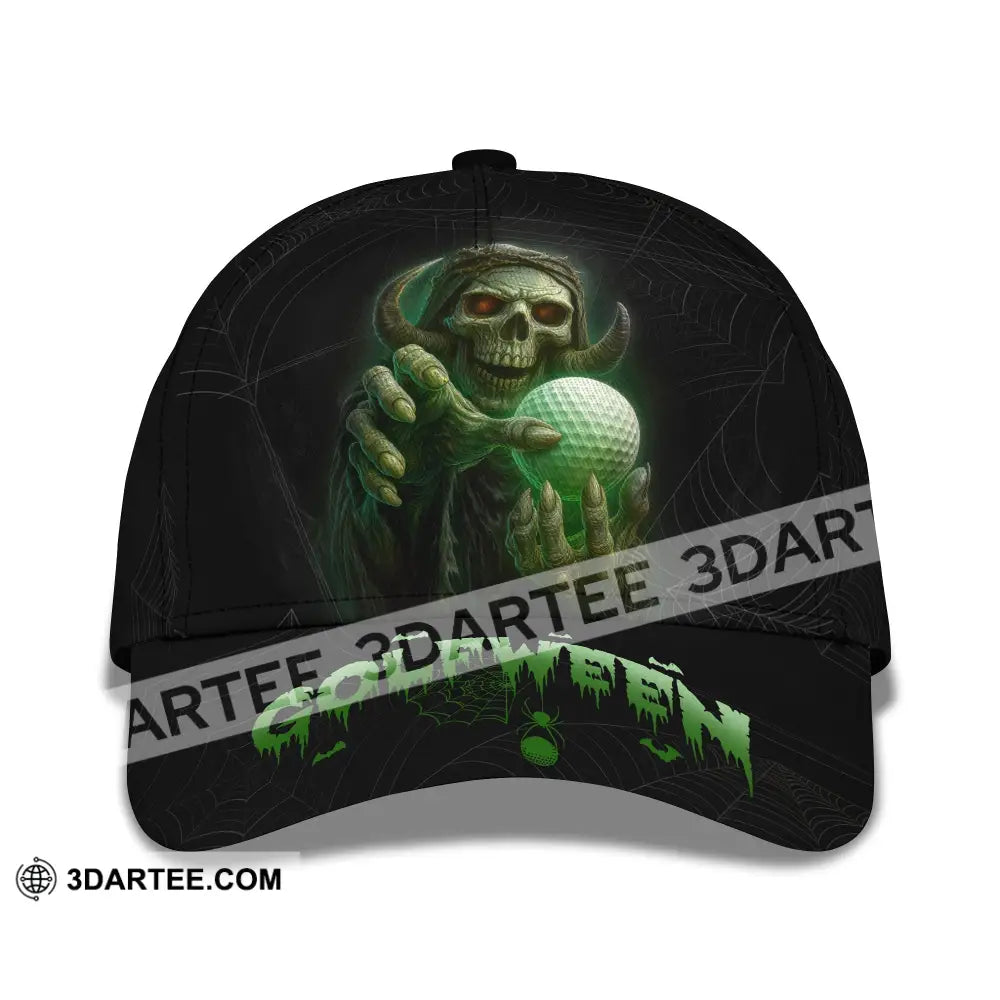 Hello Darkness Skeleton Funny Skull Golf Golfween Halloween Golf Player Classic Cap CLASSIC CAP / UNIVERSAL FIT Cap