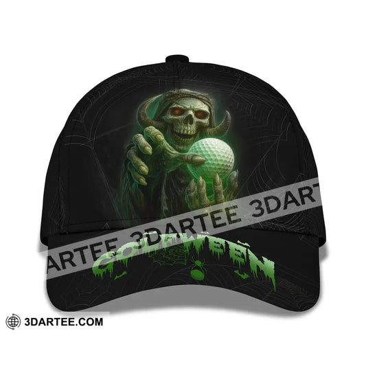 Hello Darkness Skeleton Funny Skull Golf Golfween Halloween Golf Player Classic Cap CLASSIC CAP / UNIVERSAL FIT Cap