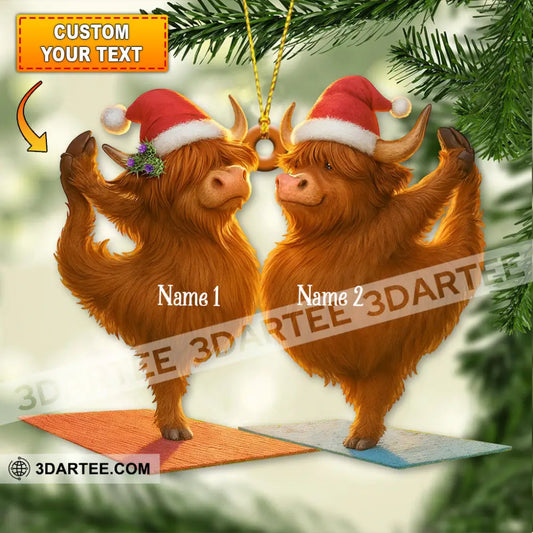 Highland Cow Home Decor Christmas Ornament Personalized Ornament 3.54’’ / 1 Ornament Ornament