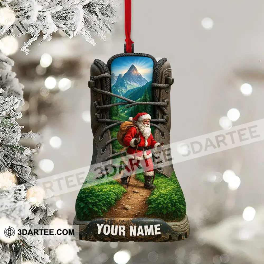Hiking Santa Home Decor Christmas Ornament Personalized Ornament Ornament