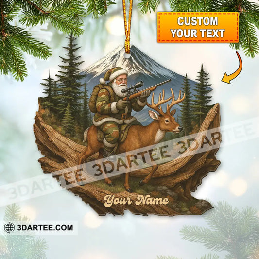 Hiking Santa Home Decor Christmas Ornament Personalized Ornament 3.54’’ / 1 Ornament Ornament
