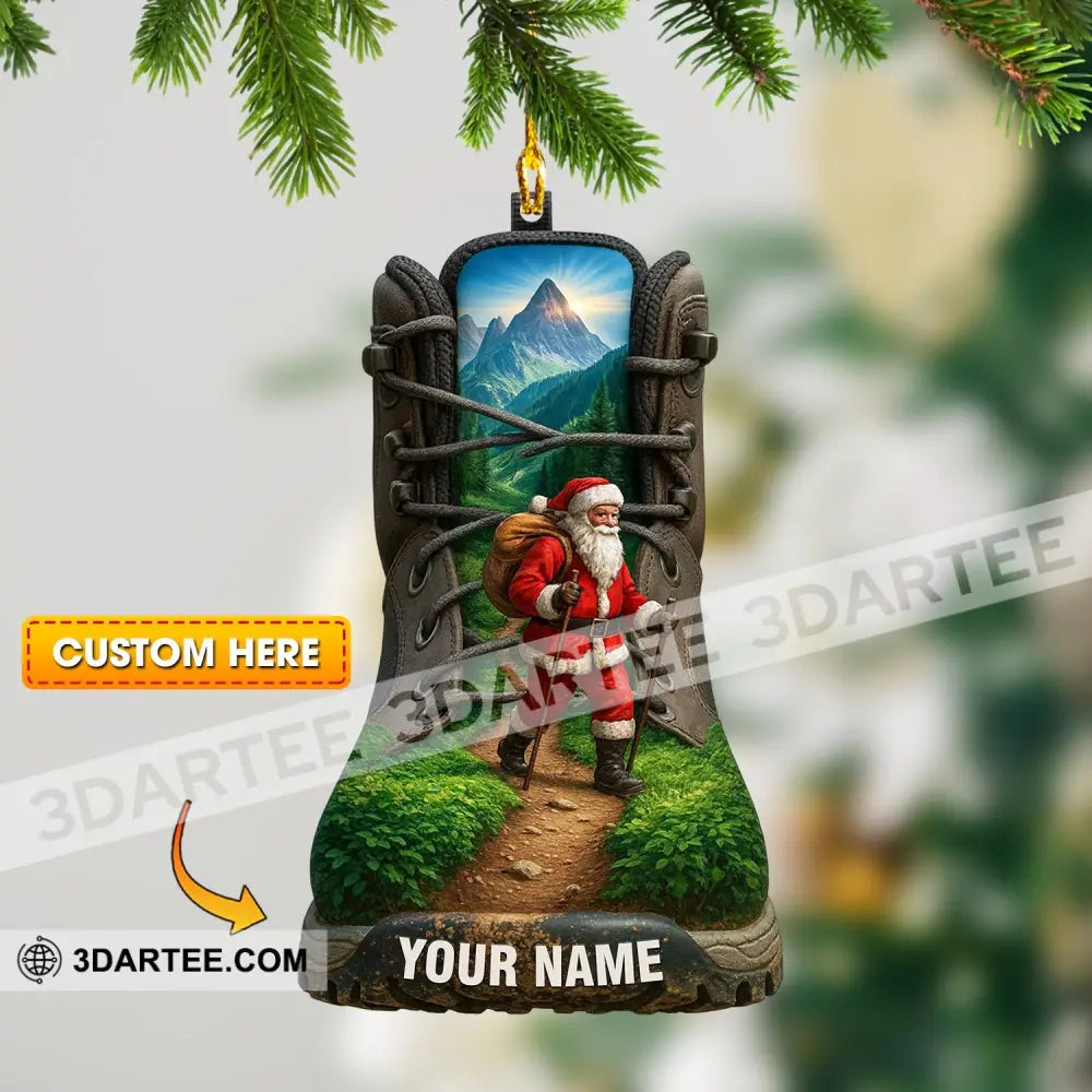 Hiking Santa Home Decor Christmas Ornament Personalized Ornament 3.54’’ / 1 Ornament Ornament
