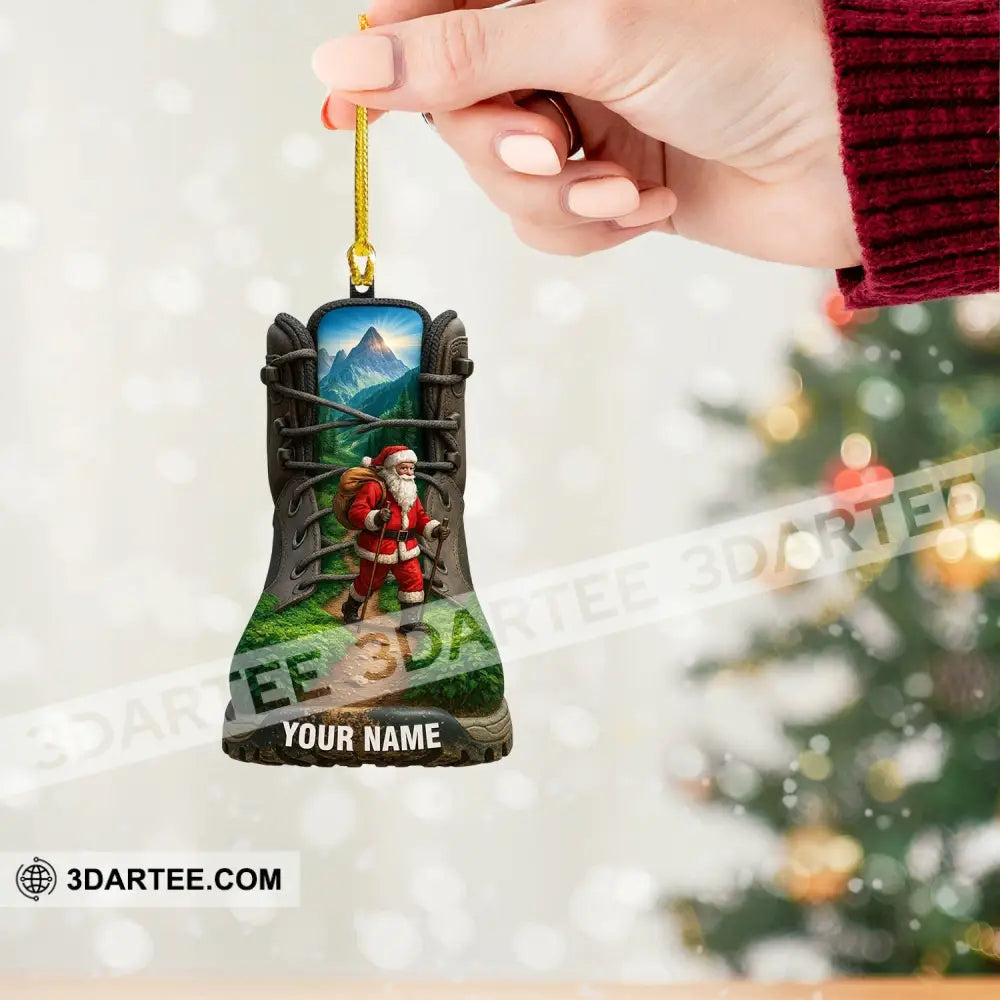 Hiking Santa Home Decor Christmas Ornament Personalized Ornament Ornament