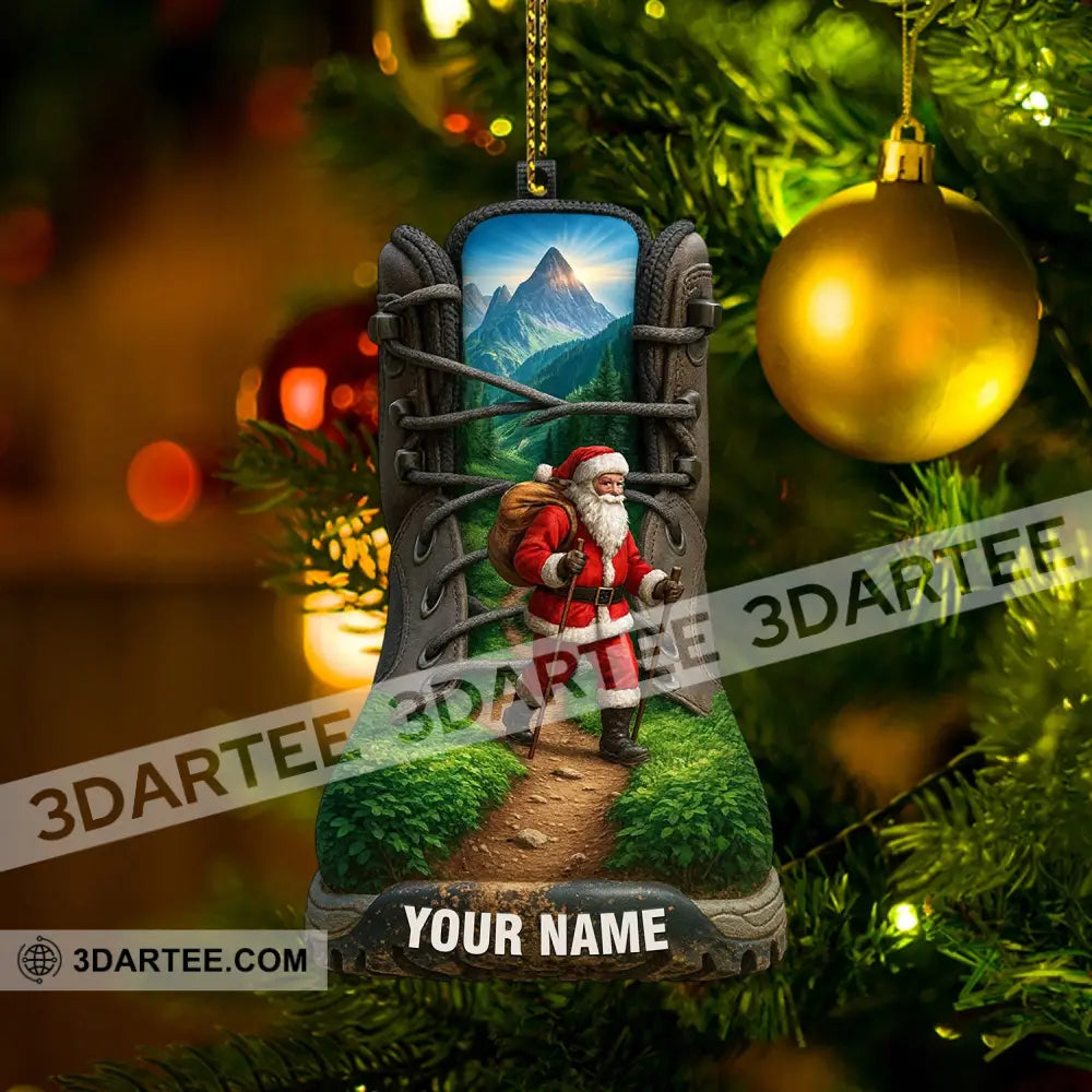 Hiking Santa Home Decor Christmas Ornament Personalized Ornament Ornament