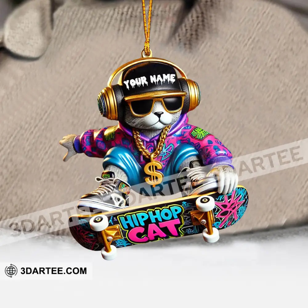 Hip Hop Cat Home Decor Christmas Ornament Personalized Ornament Ornament
