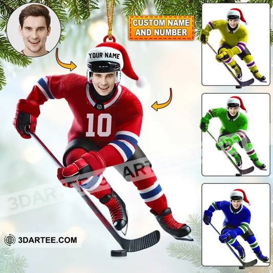 Hockey Christmas Home Decor Christmas Ornament Personalized Ornament 3.54’’ / 1 Ornament Ornament